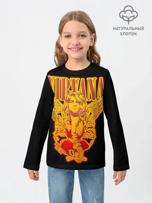 Детский лонгслив с принтом «Nirvana»