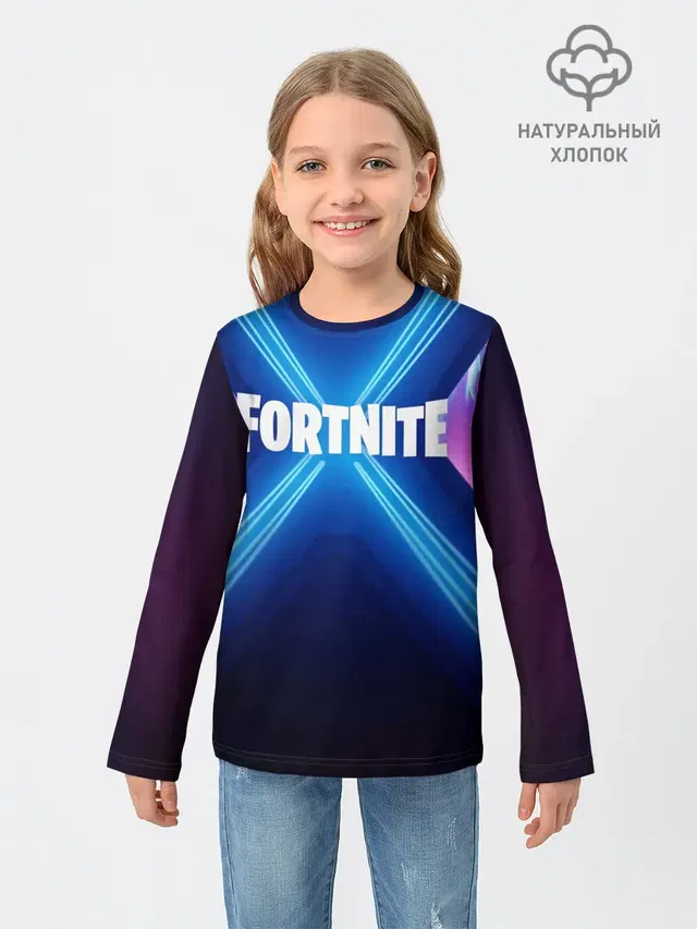 Детский лонгслив с принтом «Фортнайт — FORTNITE X»