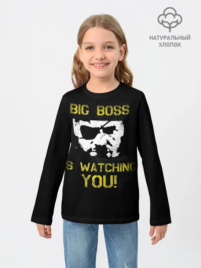 Детский лонгслив с принтом «Big Boss»