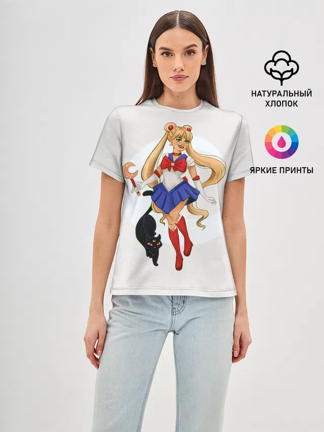 Женская базовая футболка с принтом «Princess Serenity»