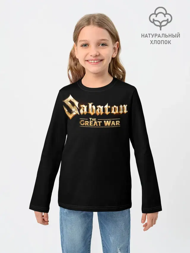 Детский лонгслив с принтом «Sabaton»