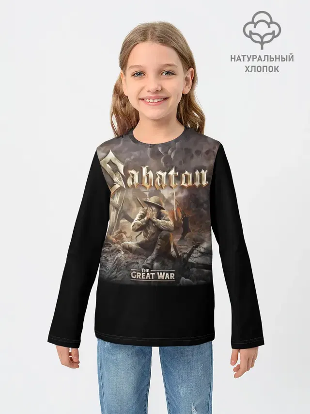 Детский лонгслив с принтом «Sabaton»