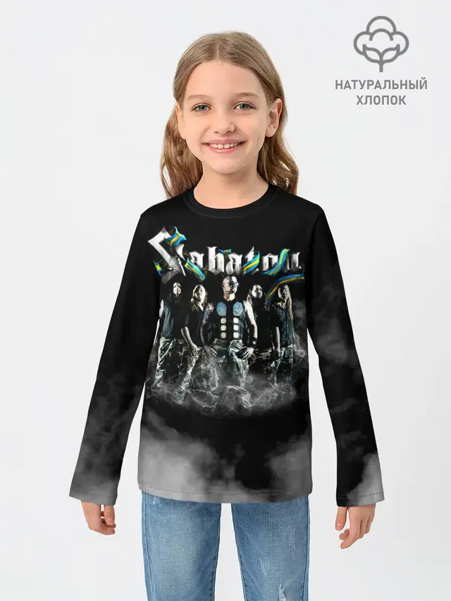 Детский лонгслив с принтом «Sabaton»