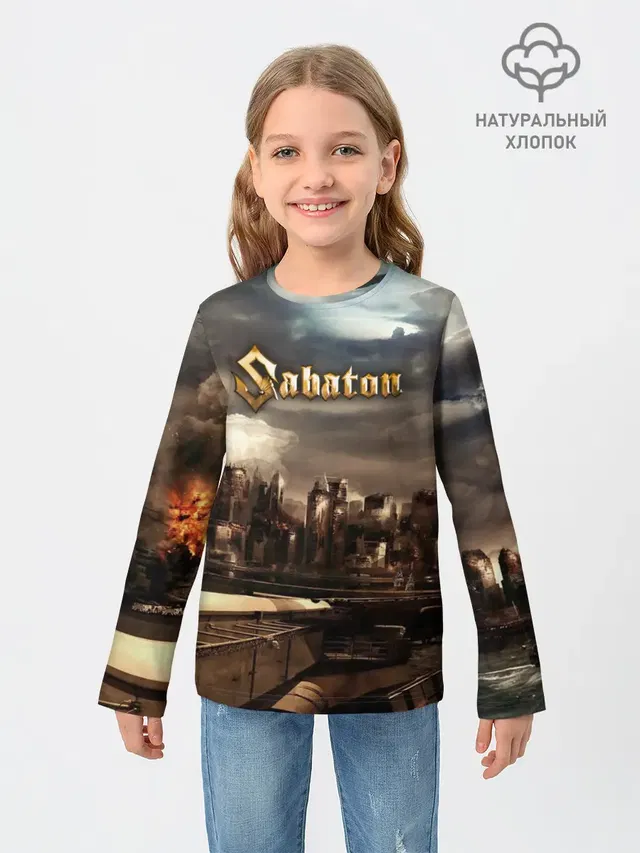 Детский лонгслив с принтом «Sabaton»