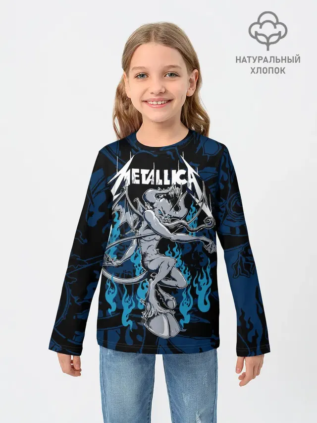 Детский лонгслив с принтом «Metallica»