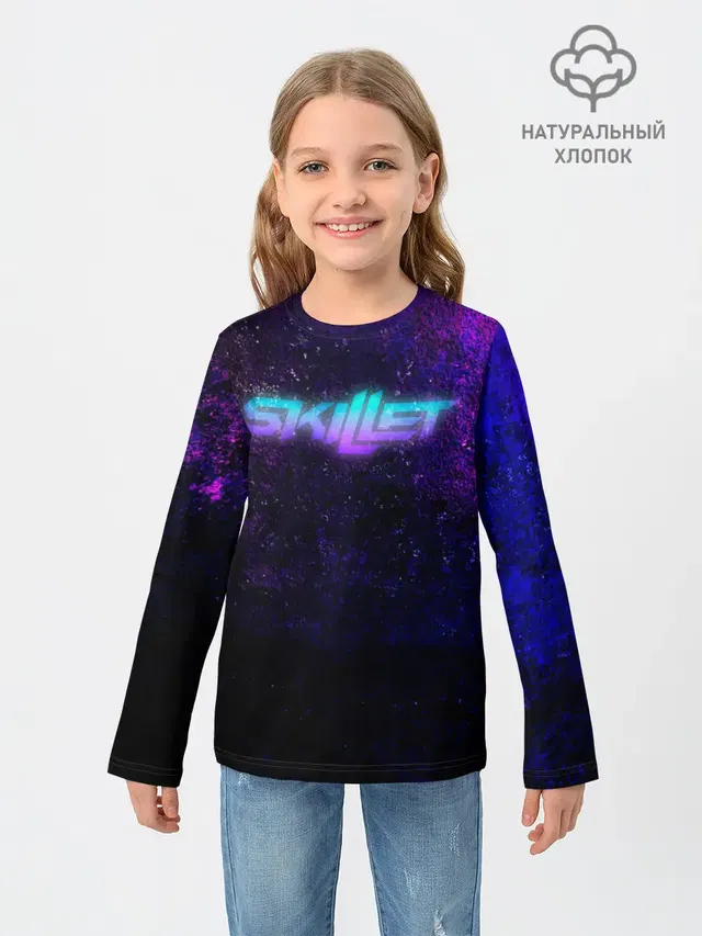 Детский лонгслив с принтом «Neon print»