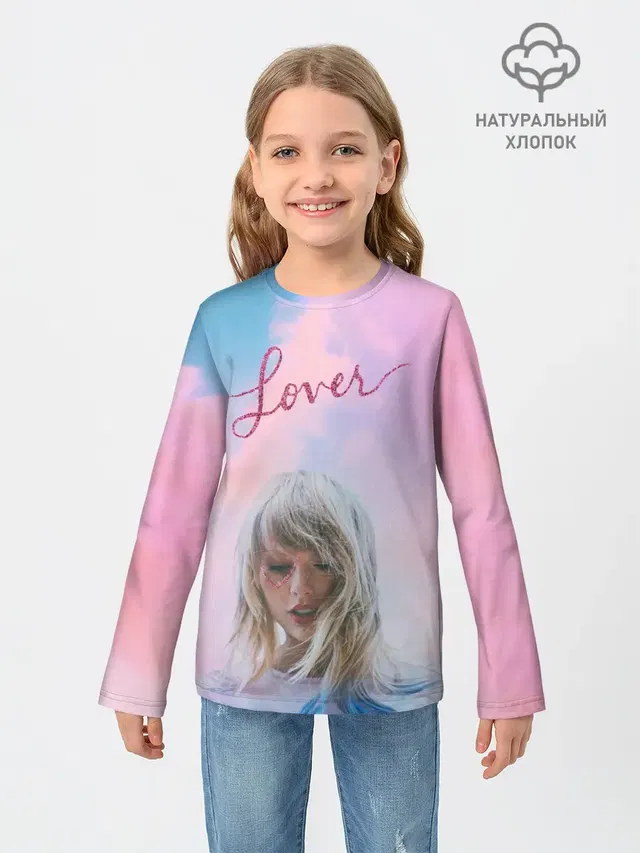 Детский лонгслив с принтом «Taylor Swift — TAYLOR SWIFT - Lover»