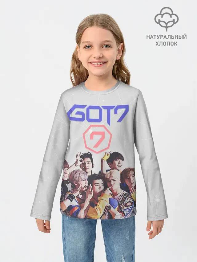 Детский лонгслив с принтом «GOT7»