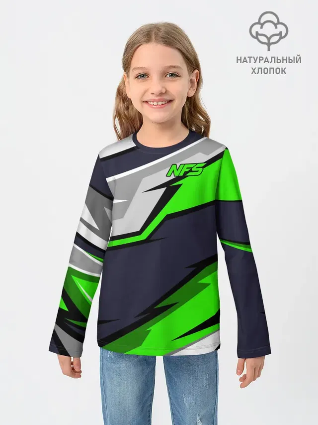 Детский лонгслив с принтом «Racing livery — Need for Speed»