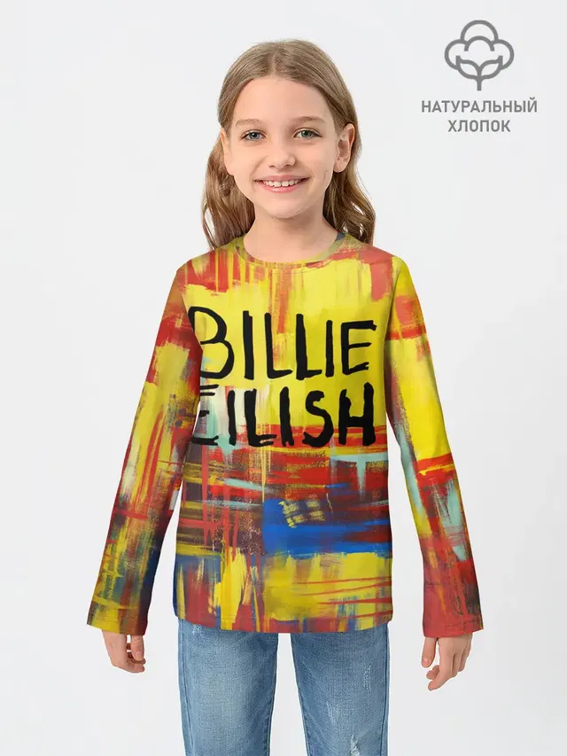 Детский лонгслив с принтом «Billie Eilish»