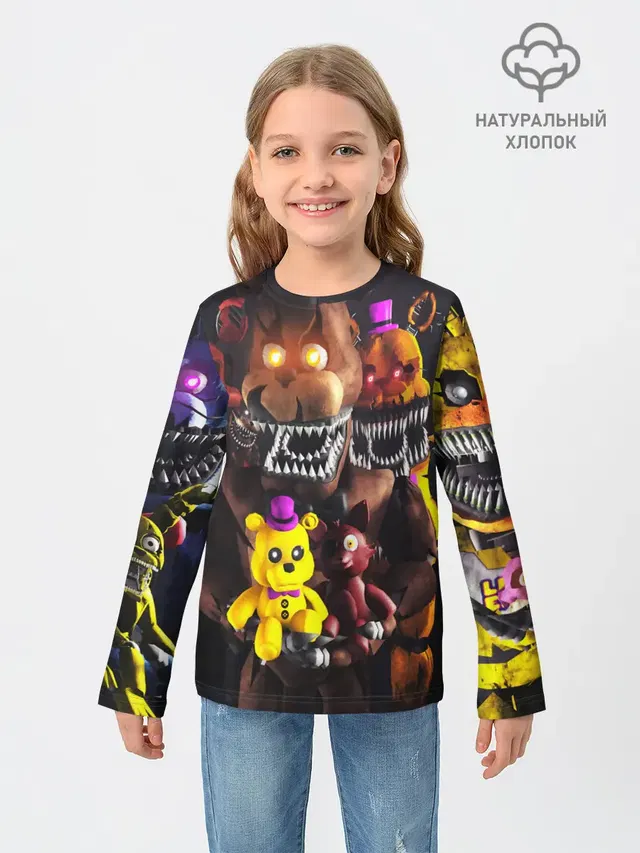 Детский лонгслив с принтом «Игры — FIVE NIGHTS AT FREDDYS»