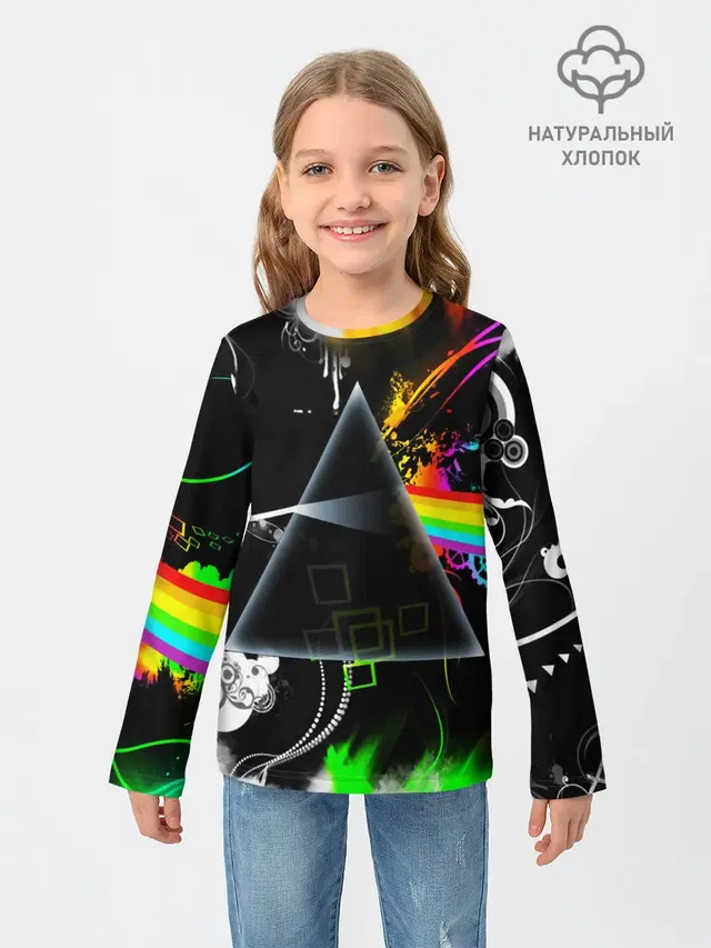 Детский лонгслив с принтом «Rainbow spectrum»