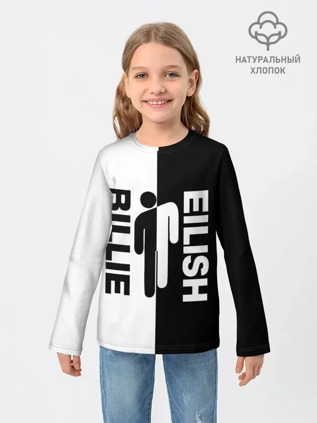 Детский лонгслив с принтом «Billie Eilish»