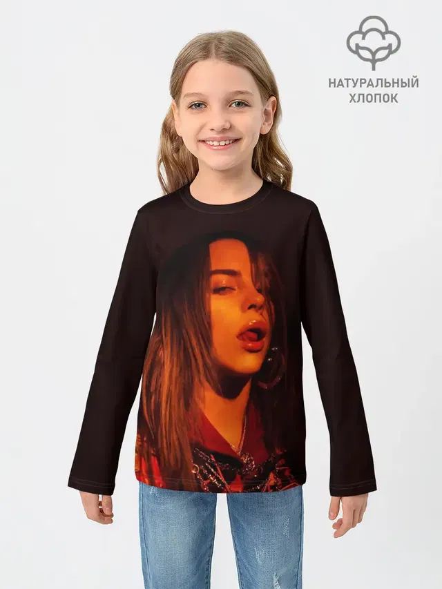 Детский лонгслив с принтом «Billie Eilish»