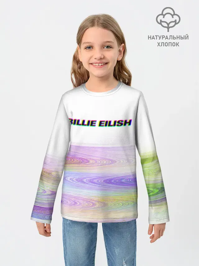 Детский лонгслив с принтом «Billie Eilish»