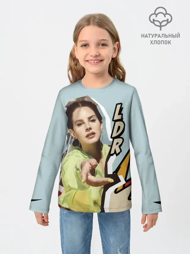 Детский лонгслив с принтом «Lana Del Rey — LANA DEL RAY - NFR!»