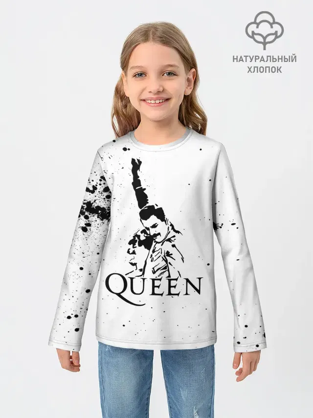 Детский лонгслив с принтом «Freddie Mercury»