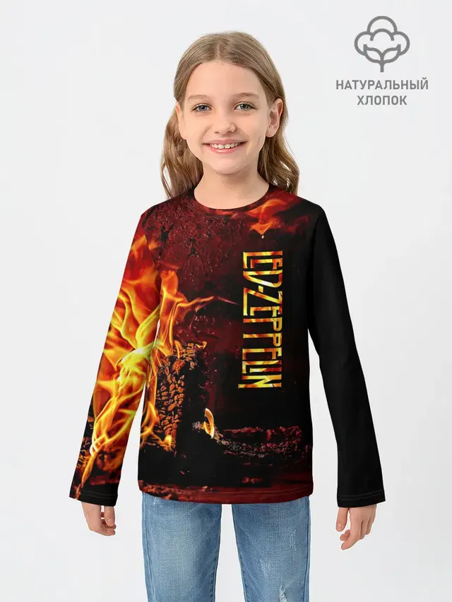 Детский лонгслив с принтом «Led Zeppelin»