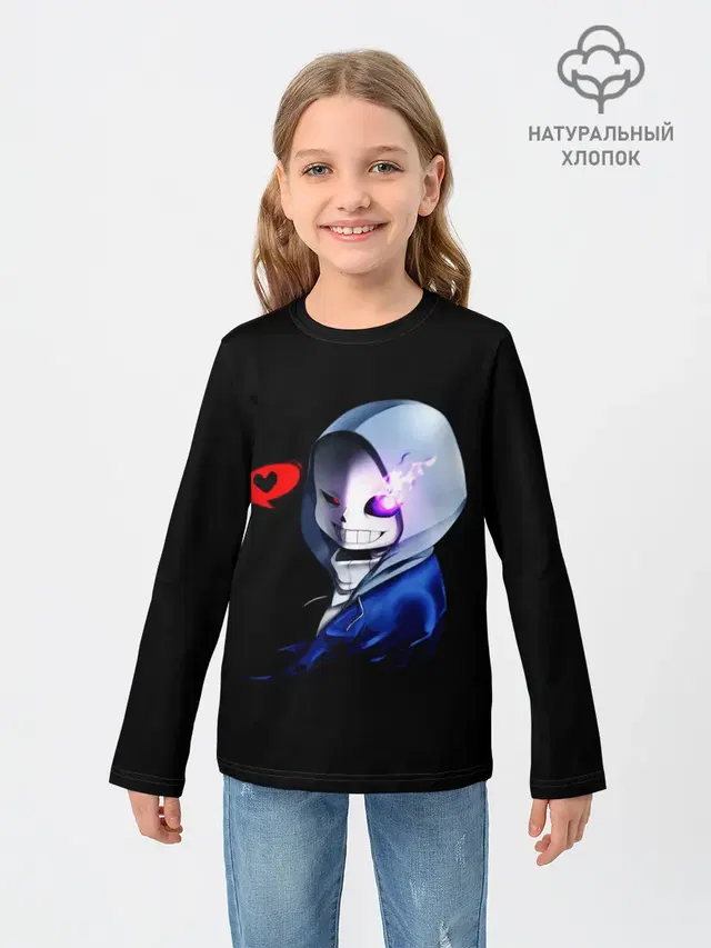 Детский лонгслив с принтом «Skeleton»