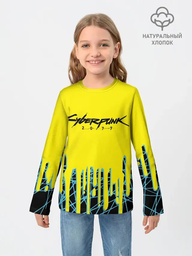 Детский лонгслив с принтом «Cyberpunk 2077»