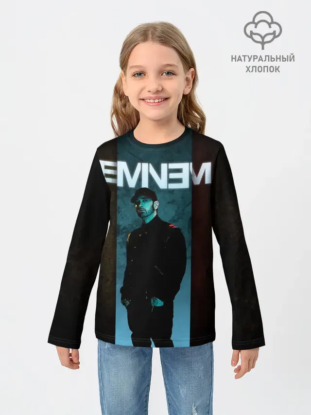 Детский лонгслив с принтом «Eminem»