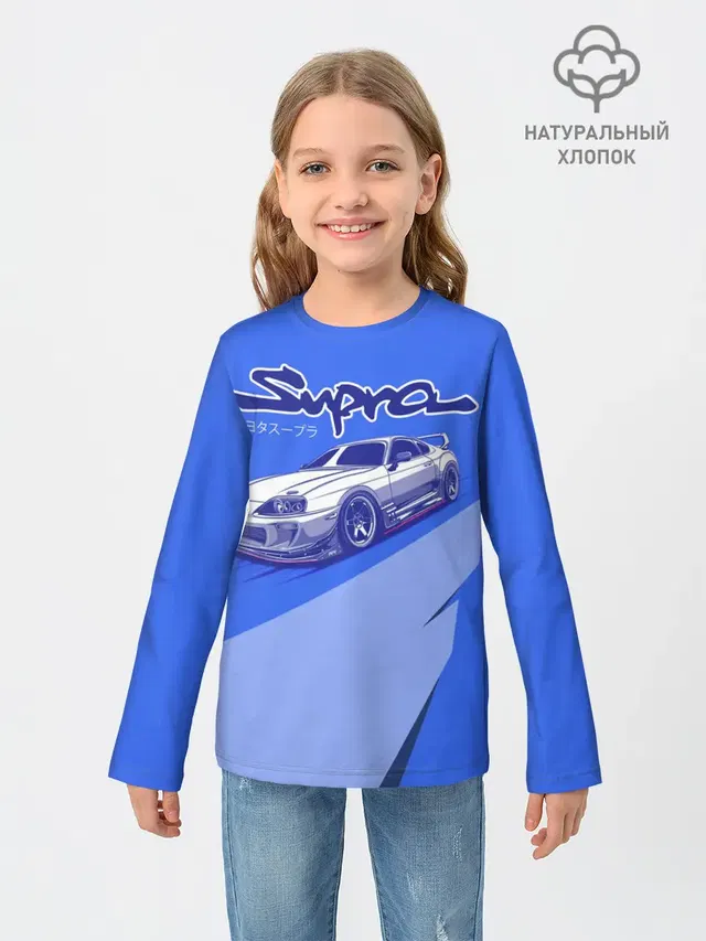 Детский лонгслив с принтом «JDM Style — Supra»