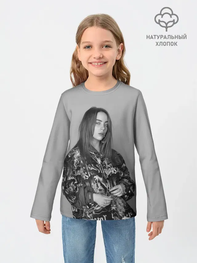 Детский лонгслив с принтом «Billie Eilish»