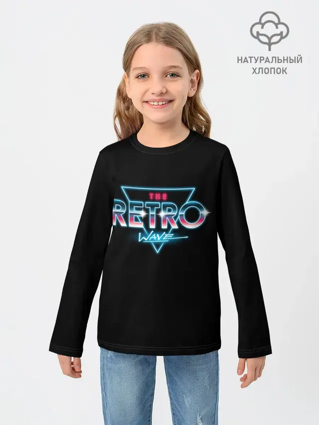 Детский лонгслив с принтом «The Retro Wave»