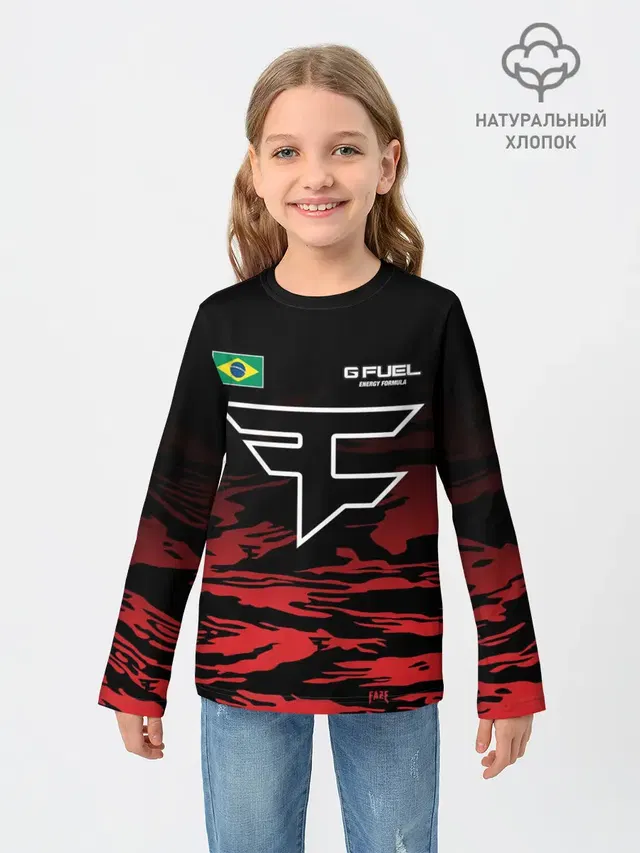 Детский лонгслив с принтом «Counter-Strike — cs:go - FaZe Clan»