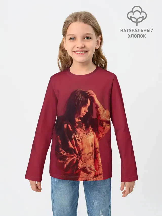 Детский лонгслив с принтом «Billie Eilish»