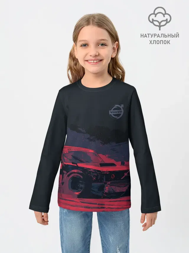 Детский лонгслив с принтом «Bosozoku Volvo»