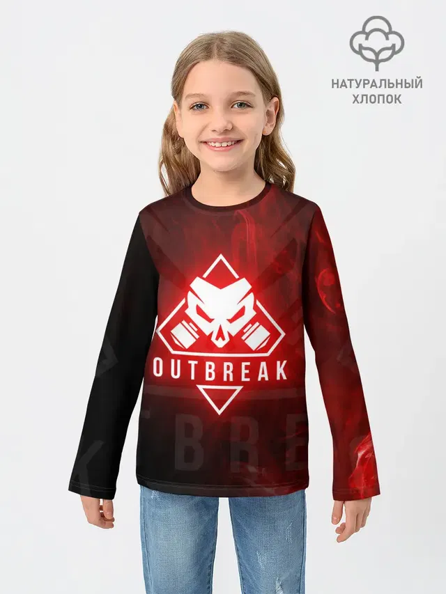Детский лонгслив с принтом «Outbreak — RAINBOW SIX SIEGE OUTBREAK»