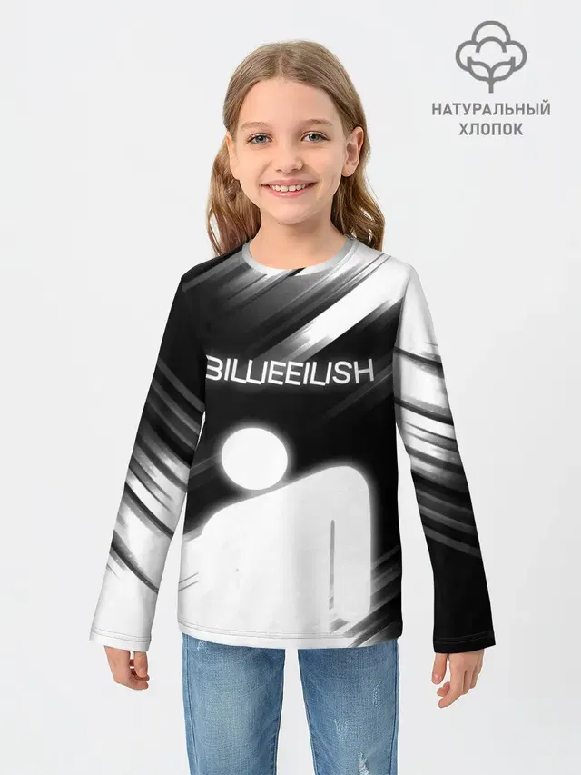 Детский лонгслив с принтом «Billie Eilish»
