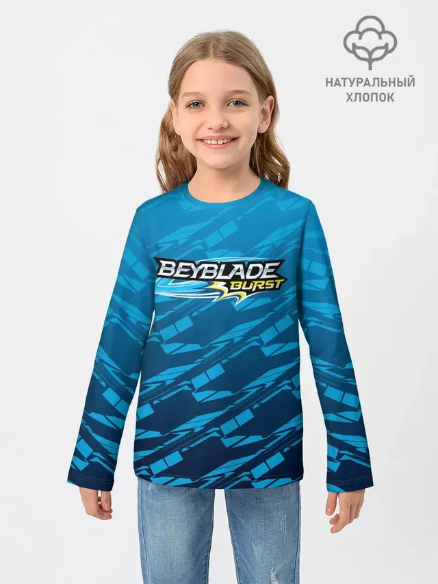 Детский лонгслив с принтом «Beyblade Burst pattern»