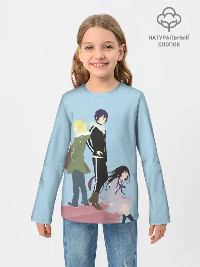 Детский лонгслив с принтом «Yato, Yukine & Hiyori»