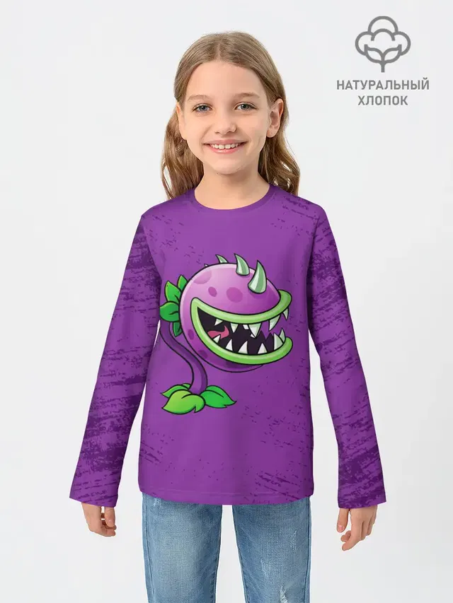 Детский лонгслив с принтом «Chomper»