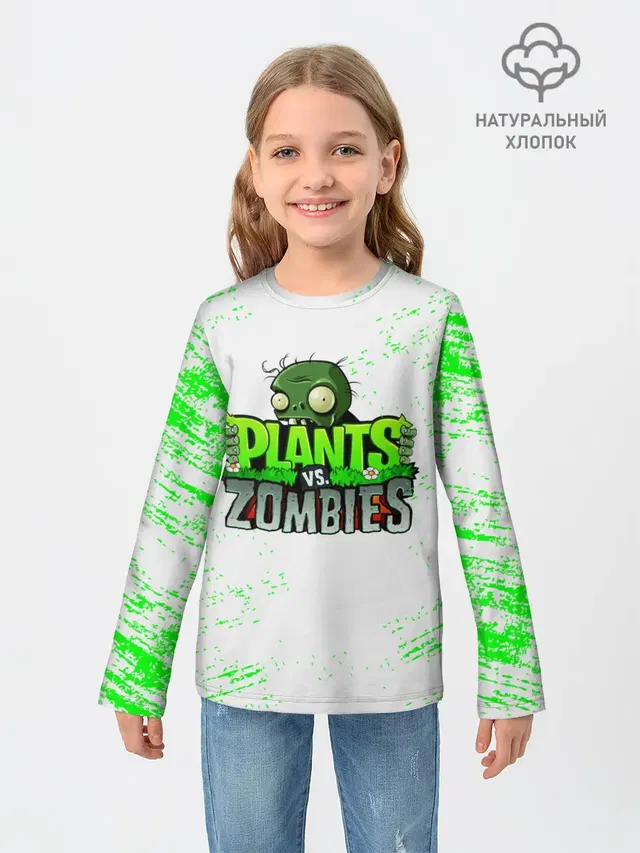 Детский лонгслив с принтом «PvZ»