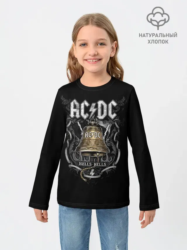 Детский лонгслив с принтом «AC/DC»