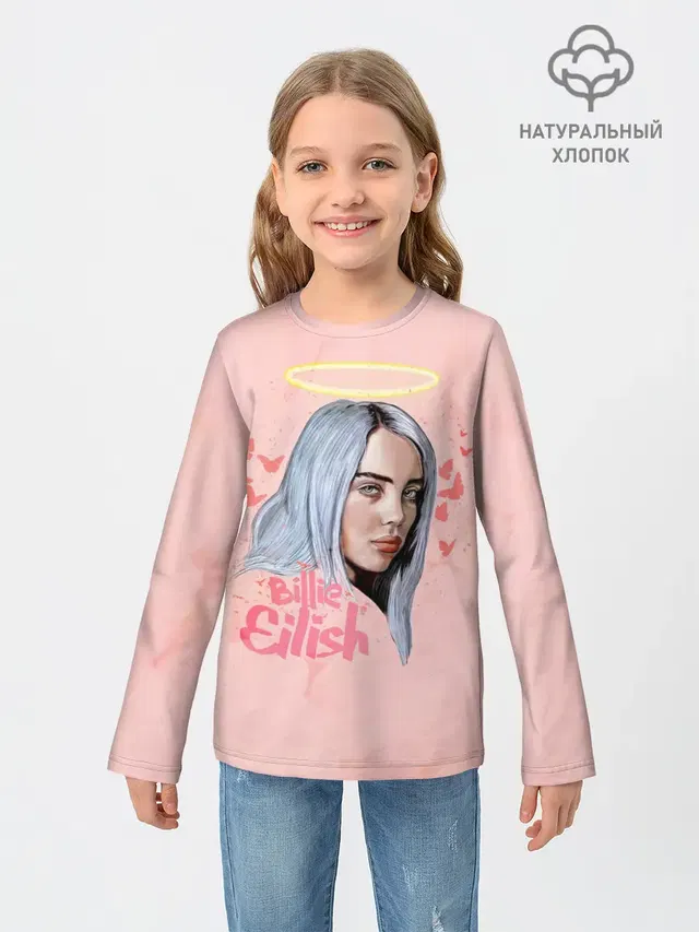 Детский лонгслив с принтом «Billie Eilish»