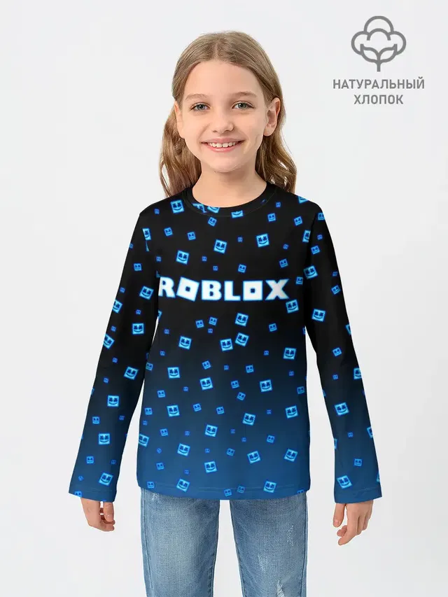 Детский лонгслив с принтом «Роблокс — Roblox X Marshmello»