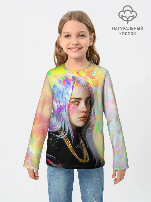 Детский лонгслив с принтом «Billie Eilish»