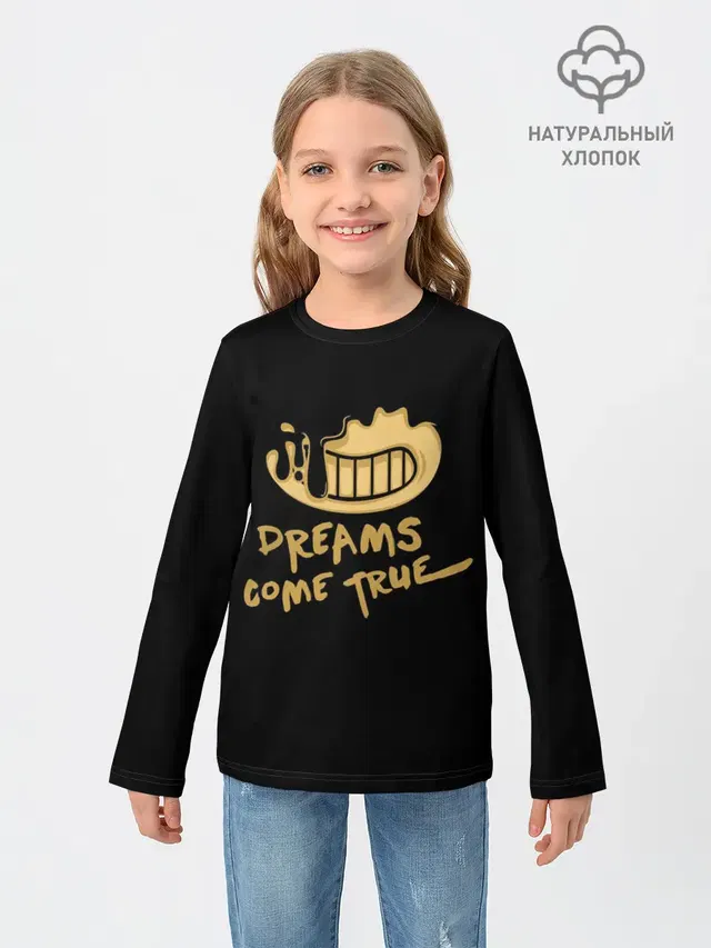 Детский лонгслив с принтом «Dreams Come True»