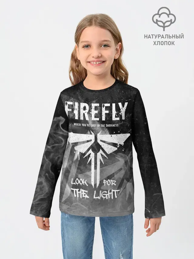 Детский лонгслив с принтом «Look for the light»
