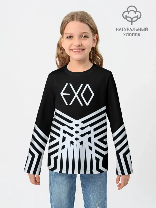 Детский лонгслив с принтом «Exo»