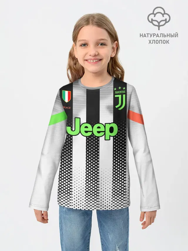Детский лонгслив с принтом «Ювентус — Ronaldo 19-20 Palace edition»