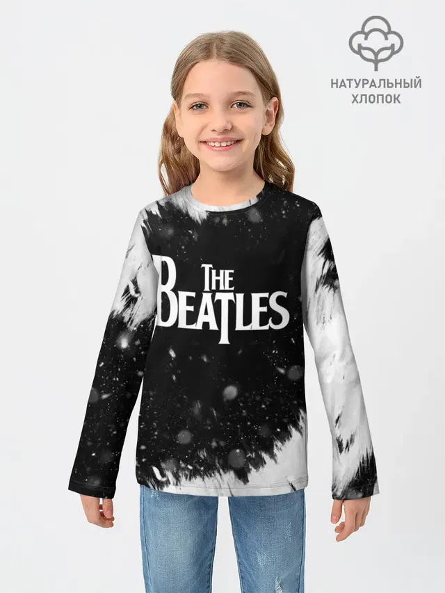 Детский лонгслив с принтом «The Beatles BW»