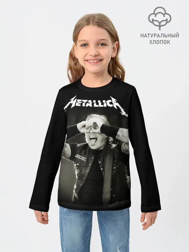 Детский лонгслив с принтом «Metallica»