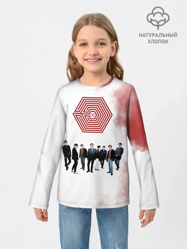 Детский лонгслив с принтом «Exo»