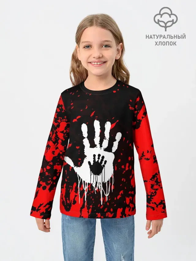 Детский лонгслив с принтом «Handprint»