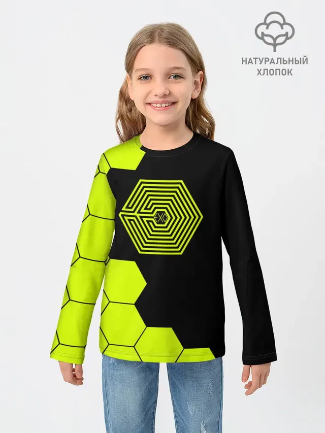 Детский лонгслив с принтом «Exo»